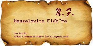 Maszalovits Flóra névjegykártya